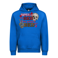 Cobalt Valentine's Day Roses Are Red I Am Going To Bed Urban Hoodie - FaDigitalArtStudio