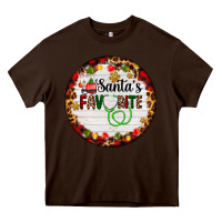 Chocolate Brown santa's favorite custom medical occupation Heavy Core Tee - AdoDesignShop