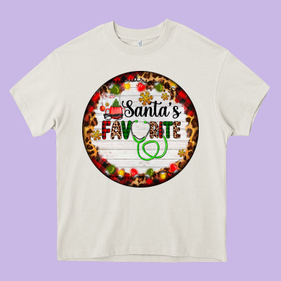 Santa's Favorite Custom Medical Occupation Heavy Core Tee Designed By Adodesignshop