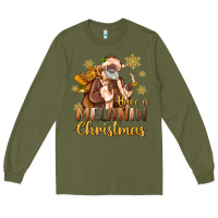 Army Green have a melanin christmas black santa Long Sleeve Tee - MaliasSmallBusiness