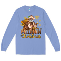 Colony Blue have a melanin christmas black santa Long Sleeve Tee - MaliasSmallBusiness