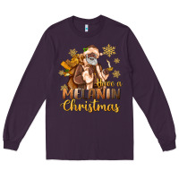 Plum have a melanin christmas black santa Long Sleeve Tee - MaliasSmallBusiness