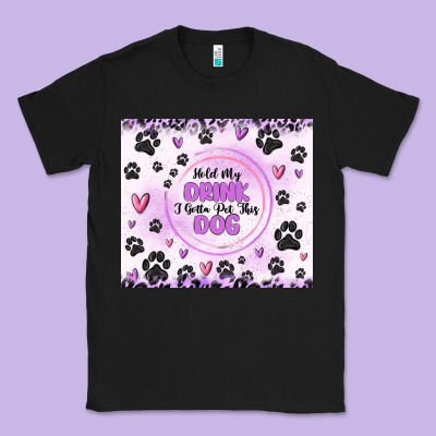 Hold My Drink I Gotta Pet This Dog Classic Tee Designed By Maliassmallbusiness