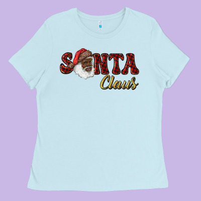 African American Santa Claus Ladies Tee Designed By Ranaportraitstore