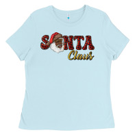 Baby Blue african american santa claus Ladies Tee - RanaPortraitStore