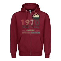 Burgundy Vintage 1970 Limited Edition 50 Years Of Being Awe Zipper Hoodie - Bettercallsaul