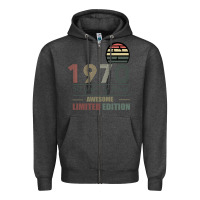 Charcoal Heather Vintage 1970 Limited Edition 50 Years Of Being Awe Zipper Hoodie - Bettercallsaul