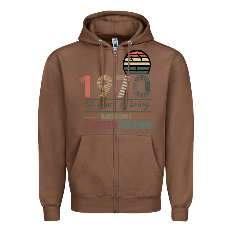 Vintage 1970 Limited Edition 50 Years Of Being Awe Zipper Hoodie by Bettercallsaul | Teevron