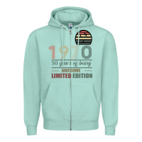 Seafoam Vintage 1970 Limited Edition 50 Years Of Being Awe Zipper Hoodie - Bettercallsaul