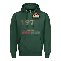 Sports Green Vintage 1970 Limited Edition 50 Years Of Being Awe Zipper Hoodie - Bettercallsaul