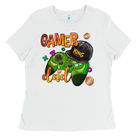 White gamer dad Ladies Tee - AdoDesignShop