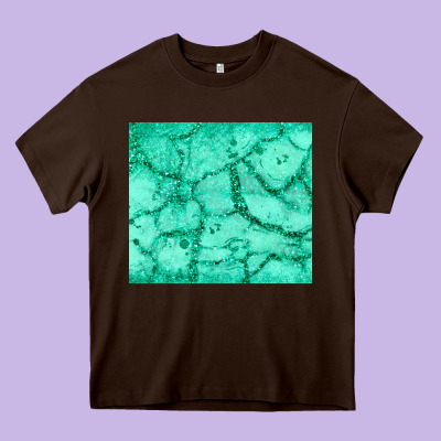 Green Glitter Heavy Core Tee Designed By Jahusdesignshop