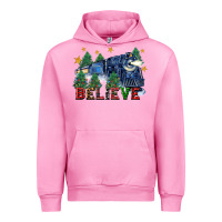 Fuchsia Pink believe polar express christmas trees Urban Hoodie - FaDigitalArtStudio