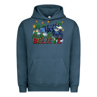 Pigment Midnight Navy believe polar express christmas trees Urban Hoodie - FaDigitalArtStudio