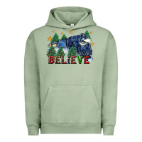 Pigment Oil Green believe polar express christmas trees Urban Hoodie - FaDigitalArtStudio