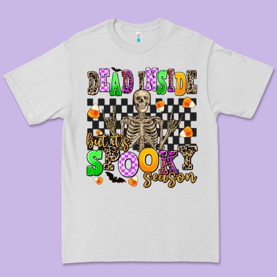 Dead Inside But Its Spooky Season Premium Tee Designed By Adodesignshop