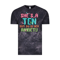 Cloud Black she's a ten but so is her anxiety Vintage Tee - MaliasSmallBusiness