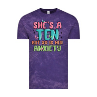 Cloud Purple she's a ten but so is her anxiety Vintage Tee - MaliasSmallBusiness