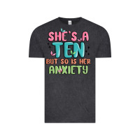 Vintage Black she's a ten but so is her anxiety Vintage Tee - MaliasSmallBusiness