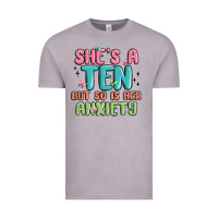 Vintage Zinc she's a ten but so is her anxiety Vintage Tee - MaliasSmallBusiness