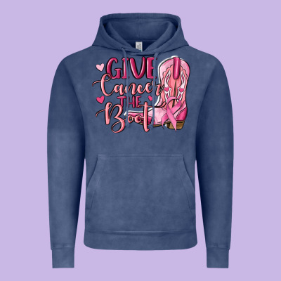 Give Cancer The Boot Vintage Hoodie Designed By Maliassmallbusiness