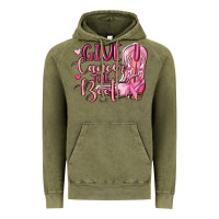Vintage Olive give cancer the boot Vintage Hoodie - MaliasSmallBusiness