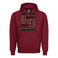 Burgundy Newyork Brooklyn Zipper Hoodie - Bettercallsaul