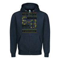 Navy Newyork Brooklyn Zipper Hoodie - Bettercallsaul