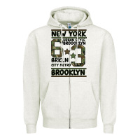 Oatmeal Heather Newyork Brooklyn Zipper Hoodie - Bettercallsaul