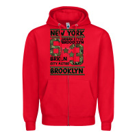 Red Newyork Brooklyn Zipper Hoodie - Bettercallsaul