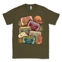Army Green country cassette tapes Classic Tee - MaliasSmallBusiness
