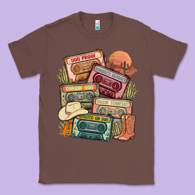 Country Cassette Tapes Classic Tee Designed By Maliassmallbusiness