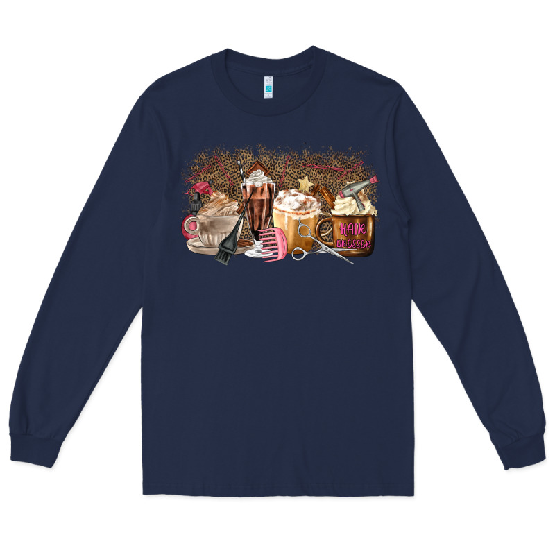 Hair Dresser Coffee Cups Long Sleeve Tee by MaliasSmallBusiness | Teevron