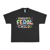 Pigment Black somebody's feral child Urban Heavy Tee - MaliasSmallBusiness