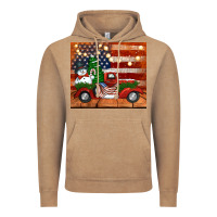 Vintage Coffee christmas truck with american flag Vintage Hoodie - Jasminsmagicworld