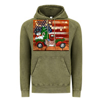Vintage Olive christmas truck with american flag Vintage Hoodie - Jasminsmagicworld