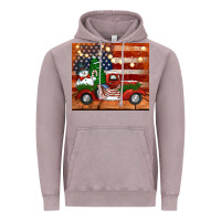 Vintage Zinc christmas truck with american flag Vintage Hoodie - Jasminsmagicworld