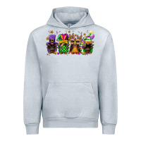 Heather Grey mardi gras afro gnomies Urban Hoodie - FaDigitalArtStudio