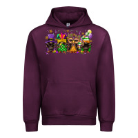 Mauve Wine mardi gras afro gnomies Urban Hoodie - FaDigitalArtStudio