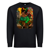 Black juneteenth black woman fashion girl Premium Sweatshirt - CowGirlArtShop