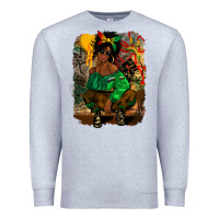 Heather Grey juneteenth black woman fashion girl Premium Sweatshirt - CowGirlArtShop