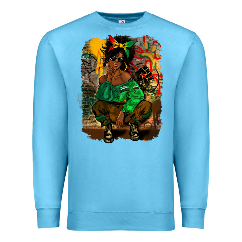Juneteenth Black Woman Fashion Girl Premium Sweatshirt by CowGirlArtShop | Teevron