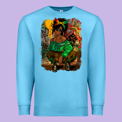 Juneteenth Black Woman Fashion Girl Premium Sweatshirt Designed By Cowgirlartshop