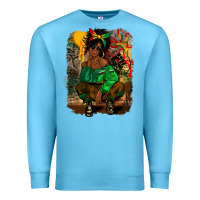 Ocean Blue juneteenth black woman fashion girl Premium Sweatshirt - CowGirlArtShop