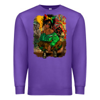 Purple juneteenth black woman fashion girl Premium Sweatshirt - CowGirlArtShop