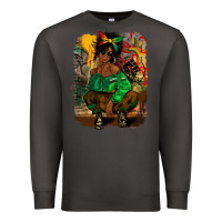 Smoke juneteenth black woman fashion girl Premium Sweatshirt - CowGirlArtShop