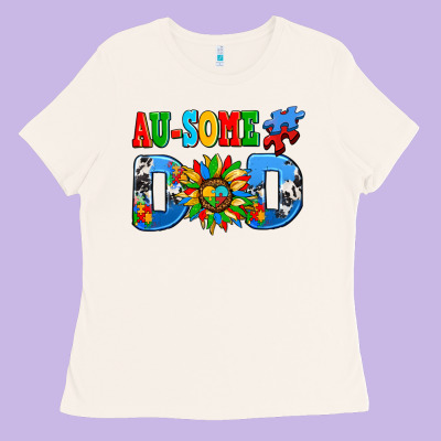 Ausome Autism Dad Ladies Tee Designed By Adodesignshop