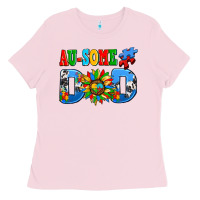 Bubblegum Pink ausome autism dad Ladies Tee - AdoDesignShop
