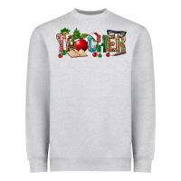 Heather Grey christmas teacher Heavyweight Sweatshirt - NancyCooperArtShop