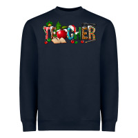 Navy christmas teacher Heavyweight Sweatshirt - NancyCooperArtShop